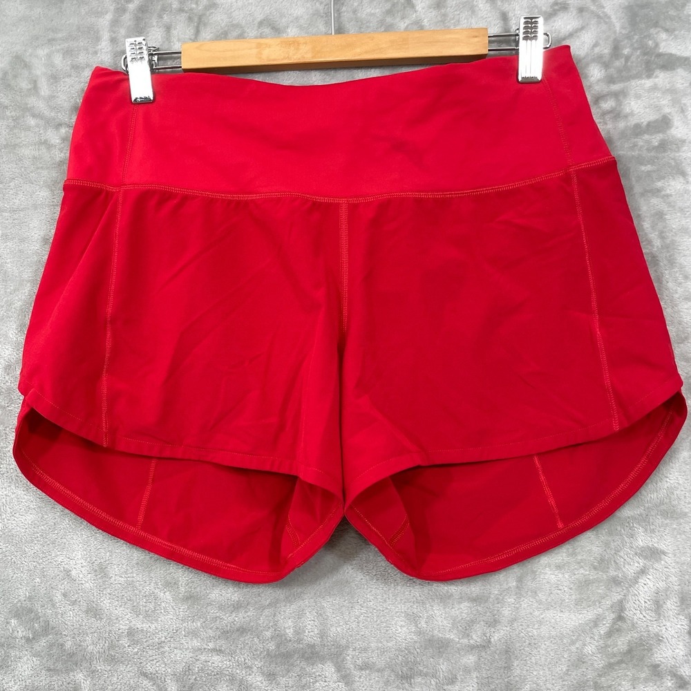 Lululemon Speed Up High Rise Lined 4" Athletic Shorts Women's Size 8 Red LW7BJ8T